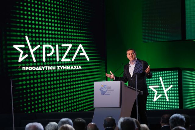 President of the main opposition SYRIZA party, Alexis Tsipras, delivers his annual keynote speech during his visit at the 85th Thessaloniki International Fair (TIF) in Thessaloniki, Greece on September 18, 2021. / Ομιλία του προέδρου του ΣΥΡΙΖΑ Αλέξη Τσίπρα κατά την διάρκεια της  επίσκεψής του στην 85η ΔΕΘ, Θεσσαλονίκη, 18 Σεπτεμβρίου 2021
